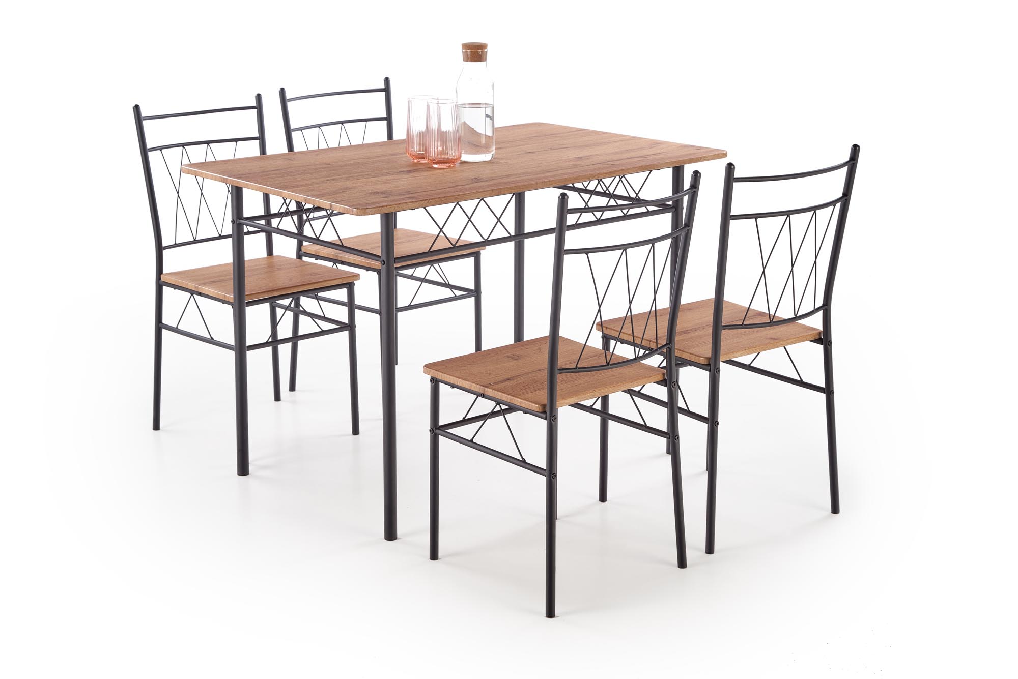 Conjunto de mesa e 4 cadeiras FAUST - carvalho natural