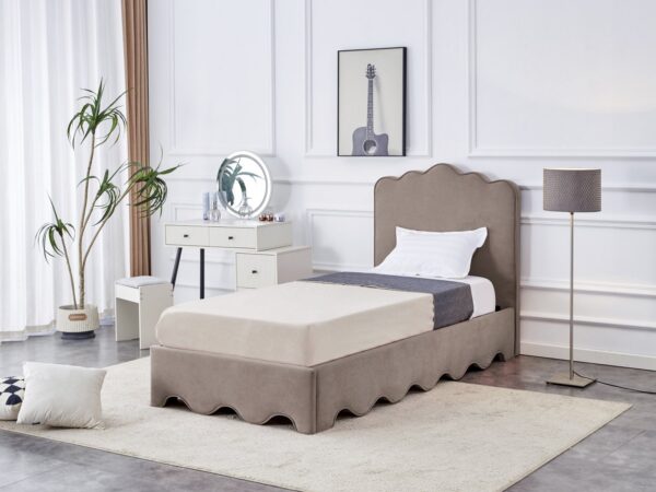 Cama estofada ORSO - Bege, 90x200cm