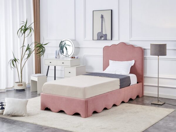 Cama estofada ORSO - Rosa, 90x200cm