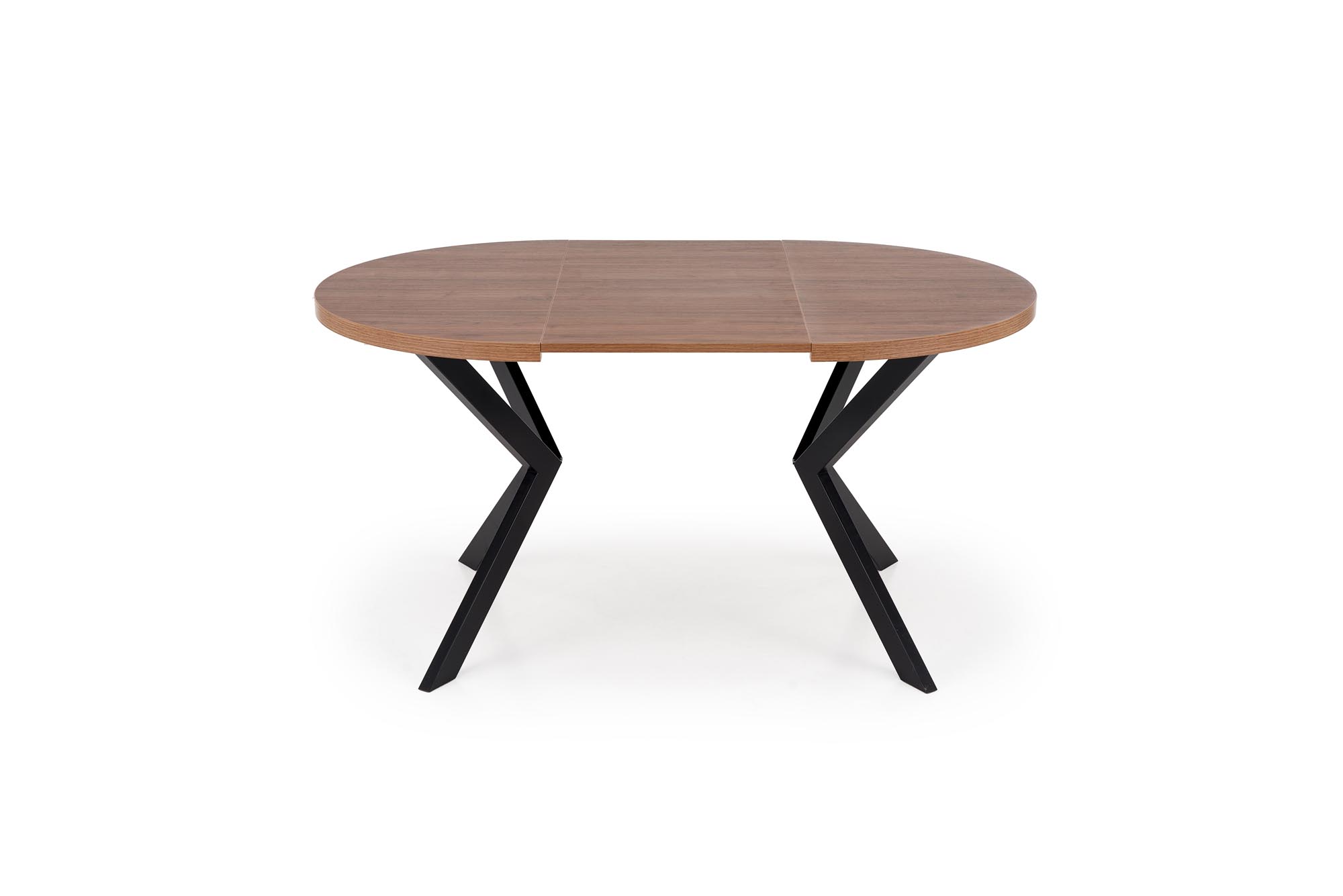 Mesa redonda extensível PERONI - nogueira / preto, 100-250cm - Image 4