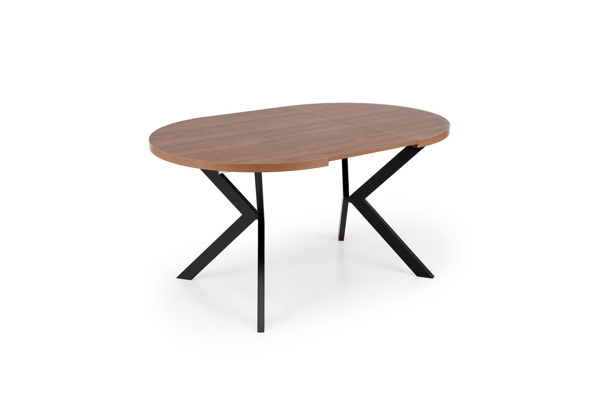 Mesa redonda extensível PERONI - nogueira / preto, 100-250cm - Image 5