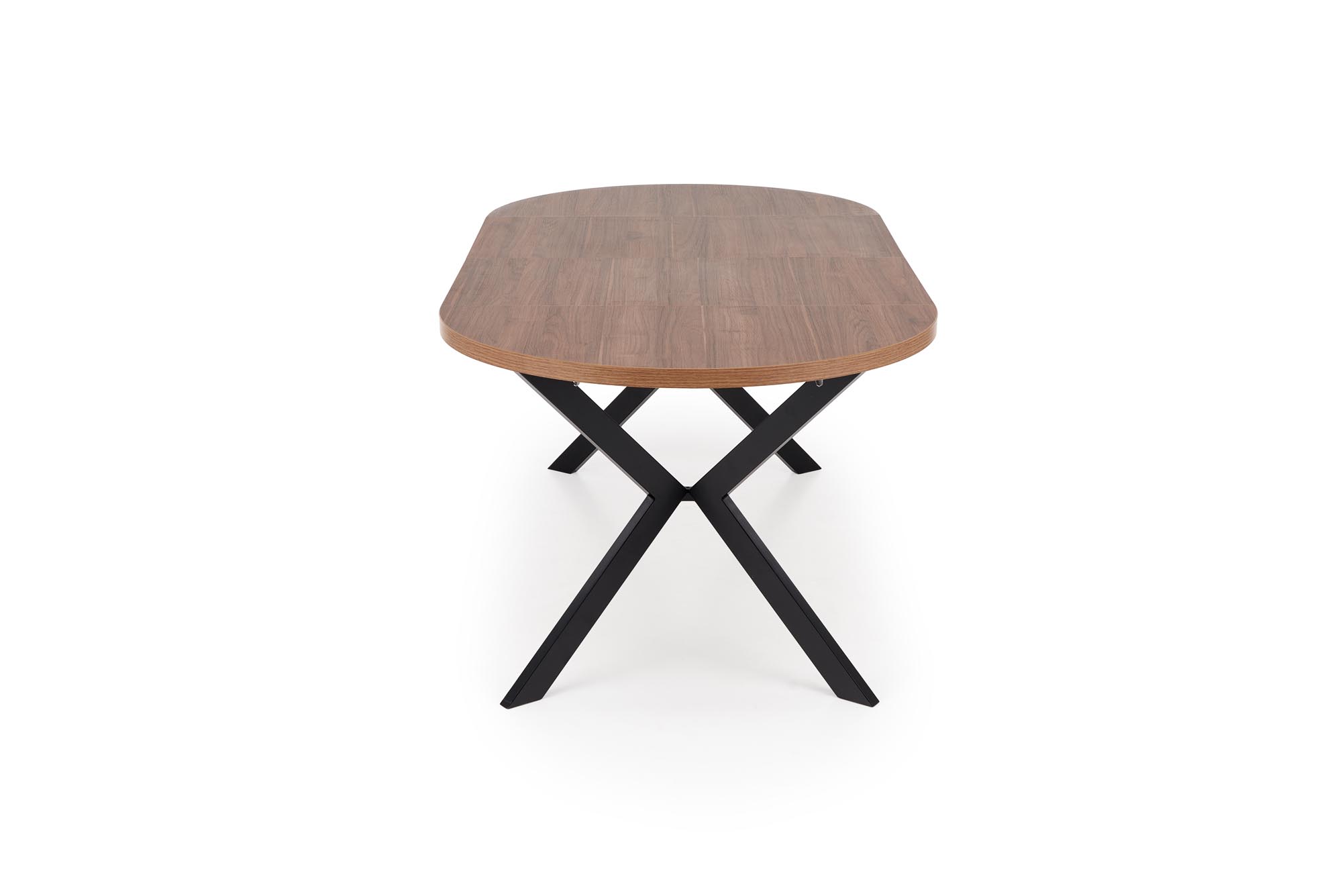 Mesa redonda extensível PERONI - nogueira / preto, 100-250cm - Image 6