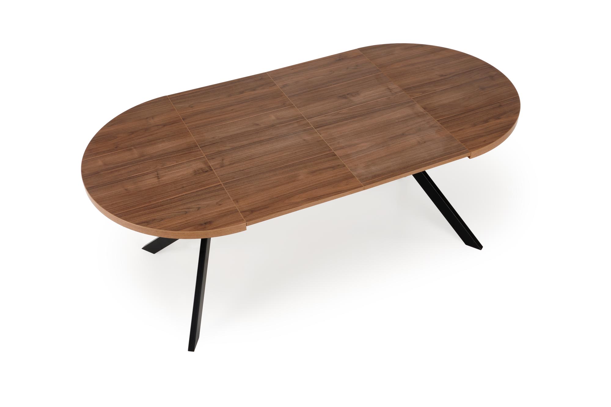 Mesa redonda extensível PERONI - nogueira / preto, 100-250cm - Image 8