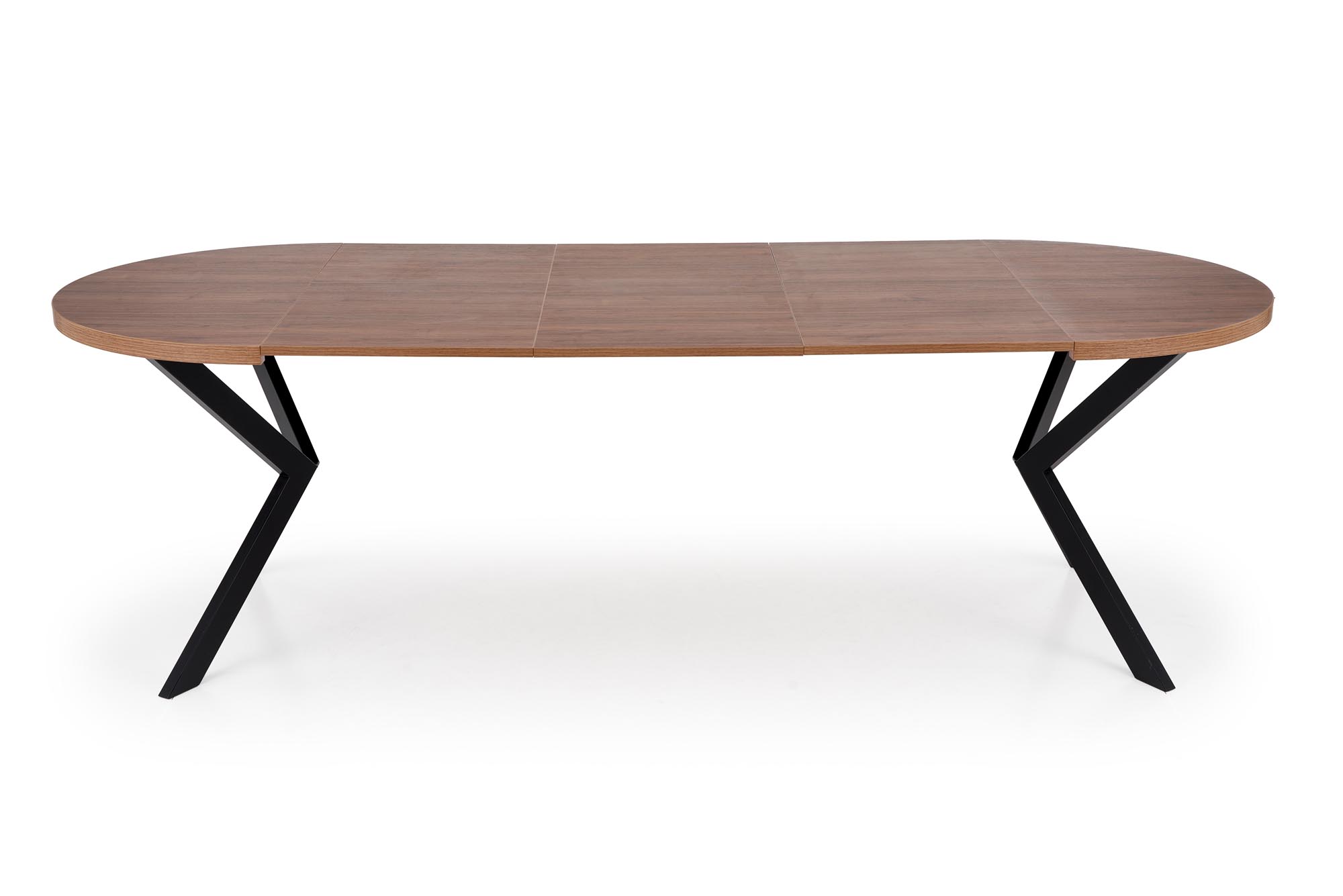 Mesa redonda extensível PERONI - nogueira / preto, 100-250cm - Image 9