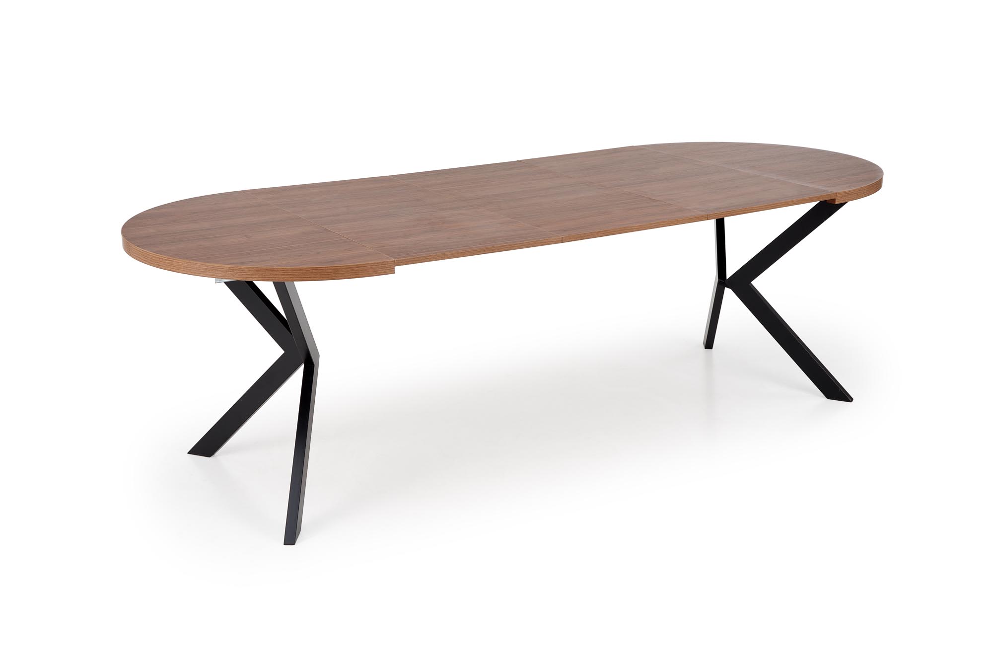 Mesa redonda extensível PERONI - nogueira / preto, 100-250cm - Image 10