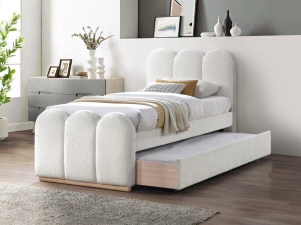 Cama estofada MACARENA - Creme, 90x200cm