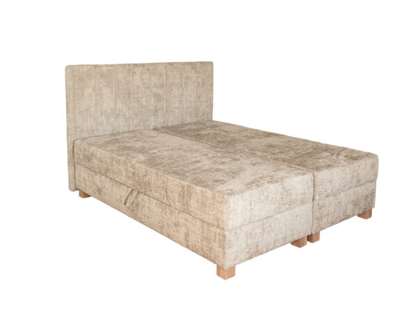 Cama estofada c/arrumação LARGO - bege, 160x200cm
