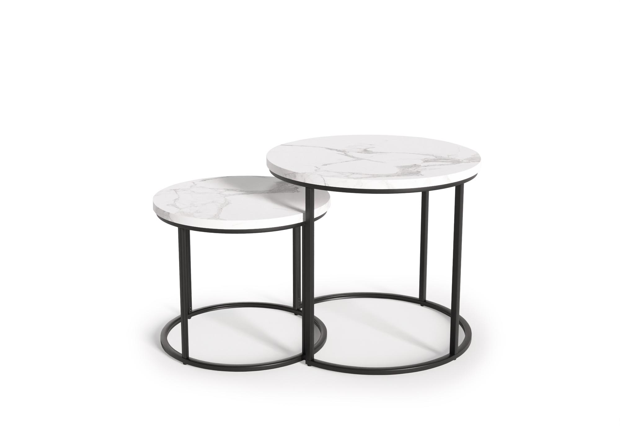 Mesa de Centro OREO - branco mármore / preto - Image 3