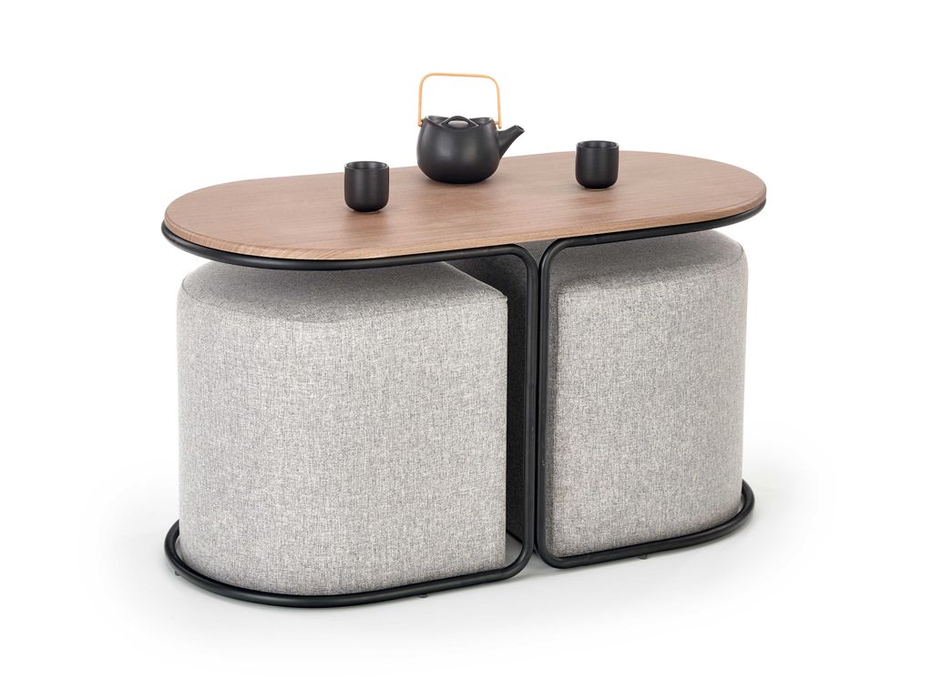 Mesa de Centro PAMPA - nogueira / preto