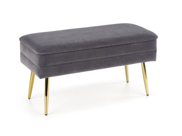 Banqueta VELVA - cinza/dourado