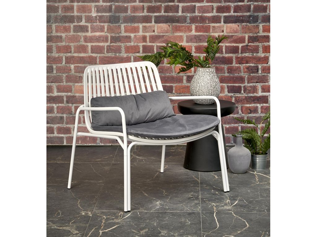 Poltrona MELBY , branco / cinza