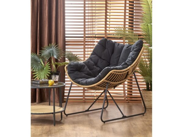Poltrona WHISPER - preto / natural