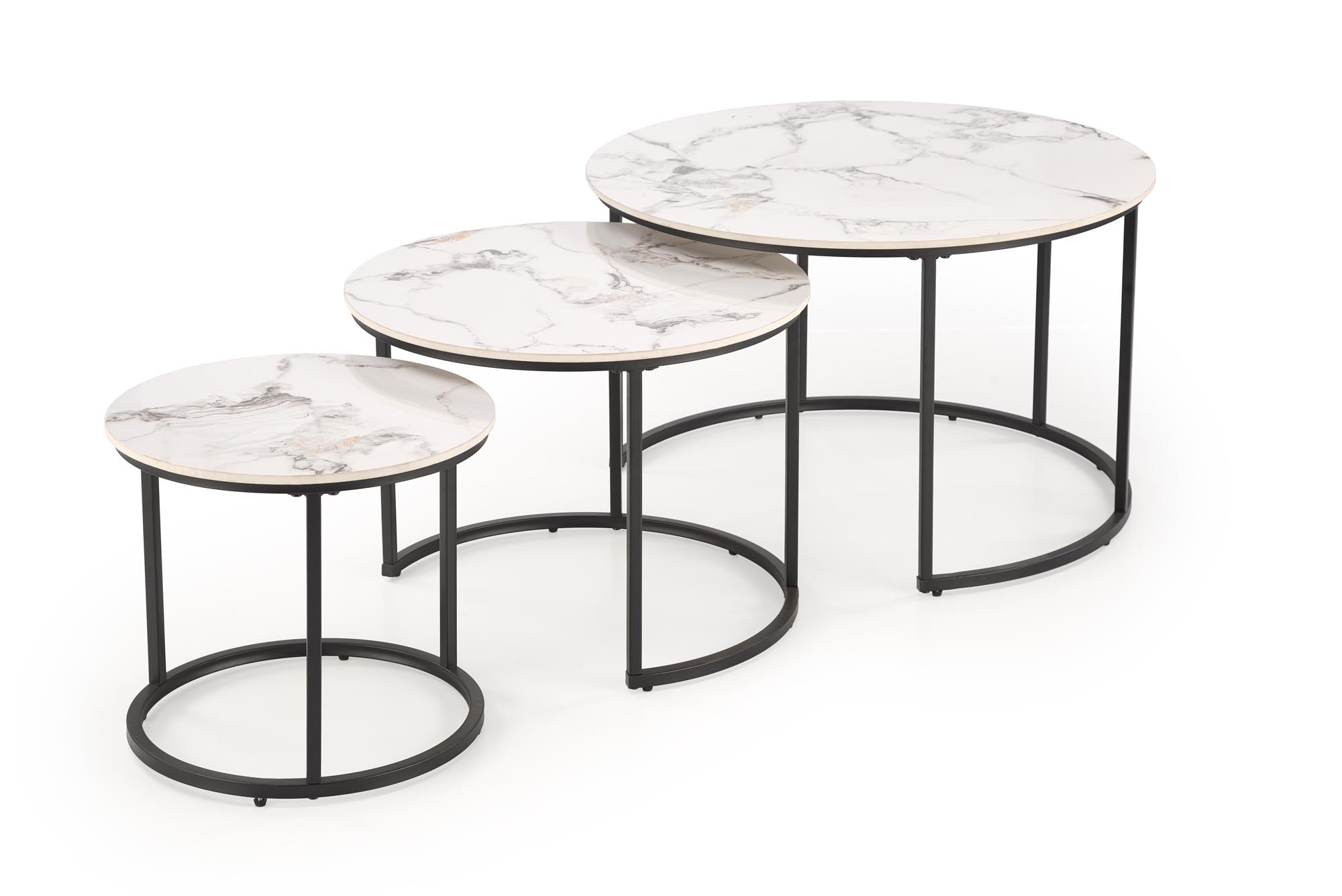 Mesa de Centro GILDA - branco mármore / preto - Image 2