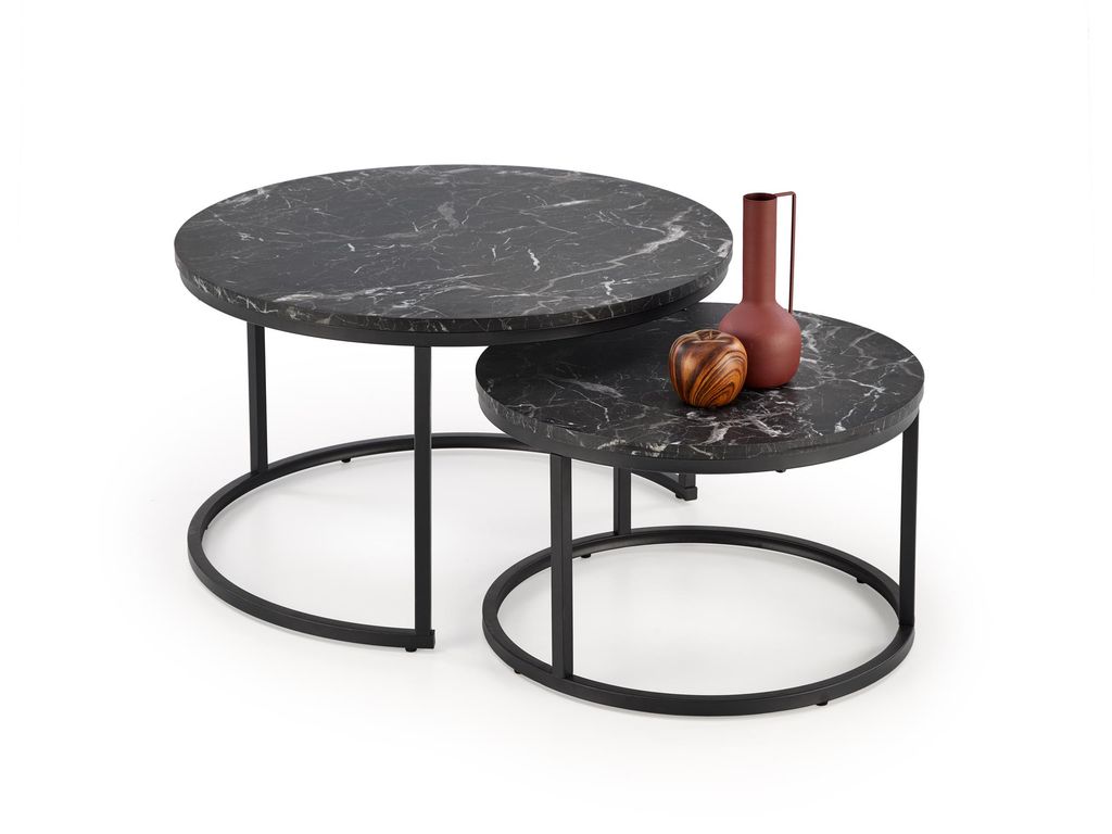 Mesa de Centro JAVA - preto mármore / preto