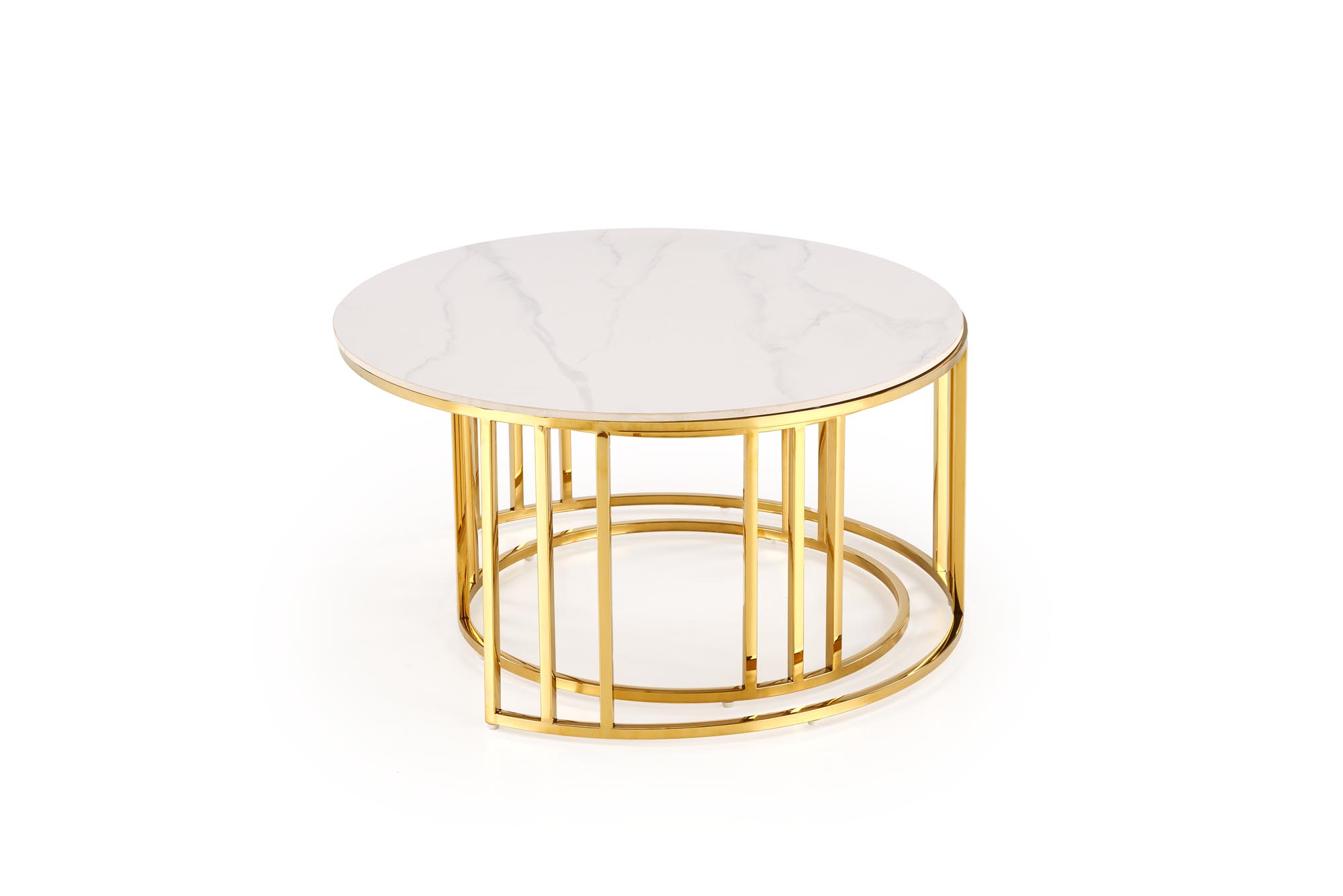 Mesa de Centro MERCURY 3 - branco mármore / dourado - Image 2