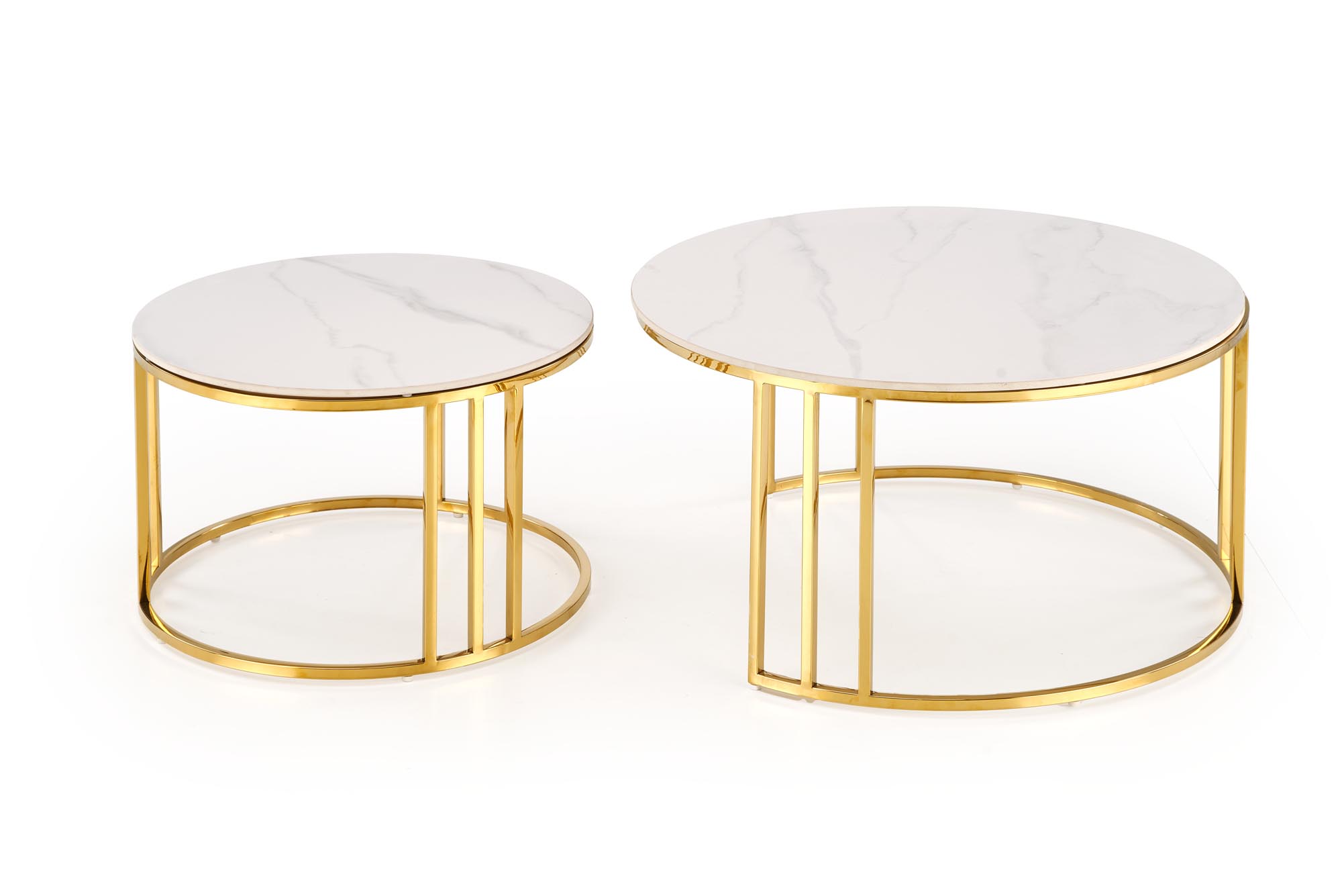 Mesa de Centro MERCURY 3 - branco mármore / dourado - Image 5