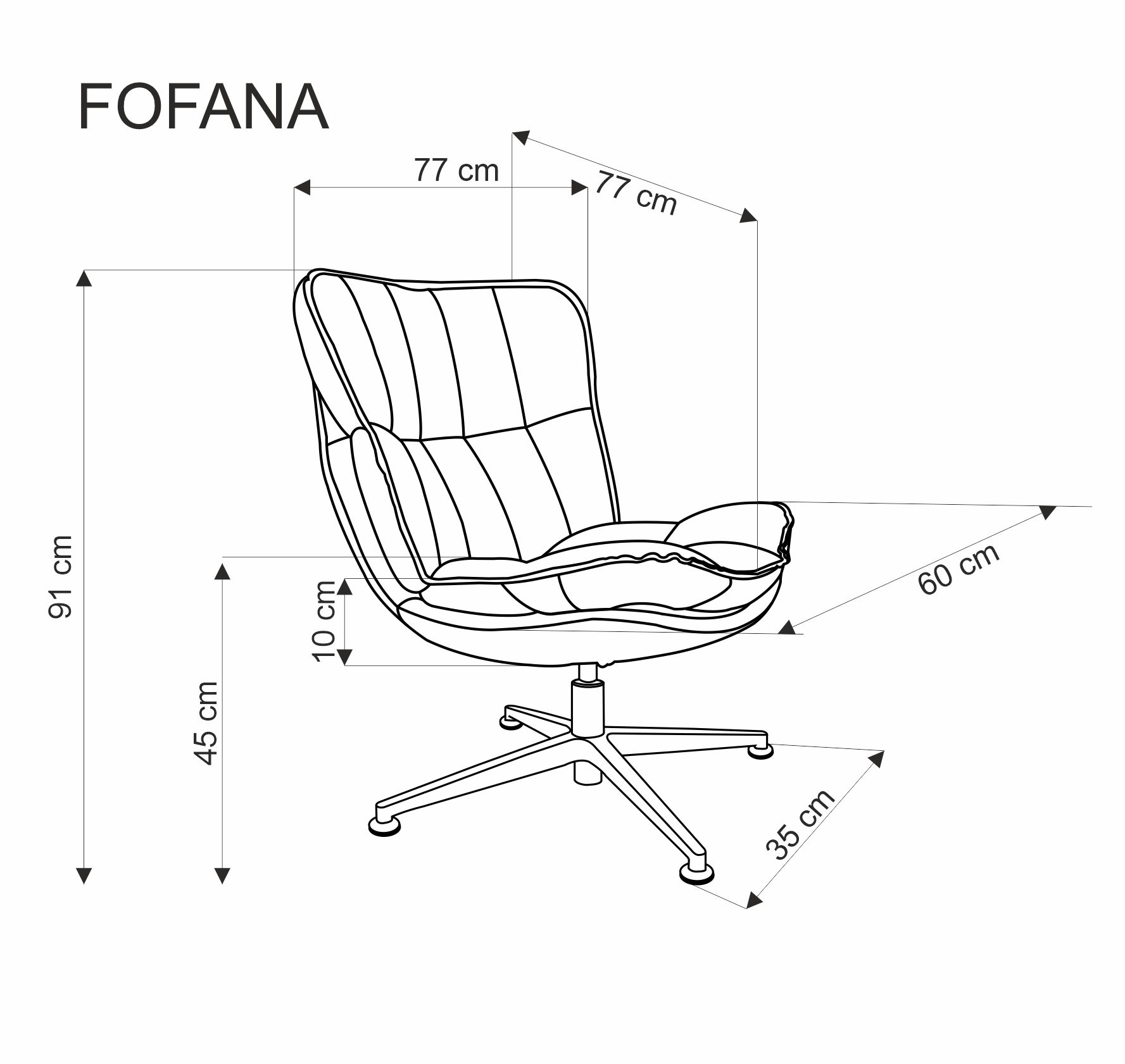 Poltrona FOFANA  - creme - Image 3