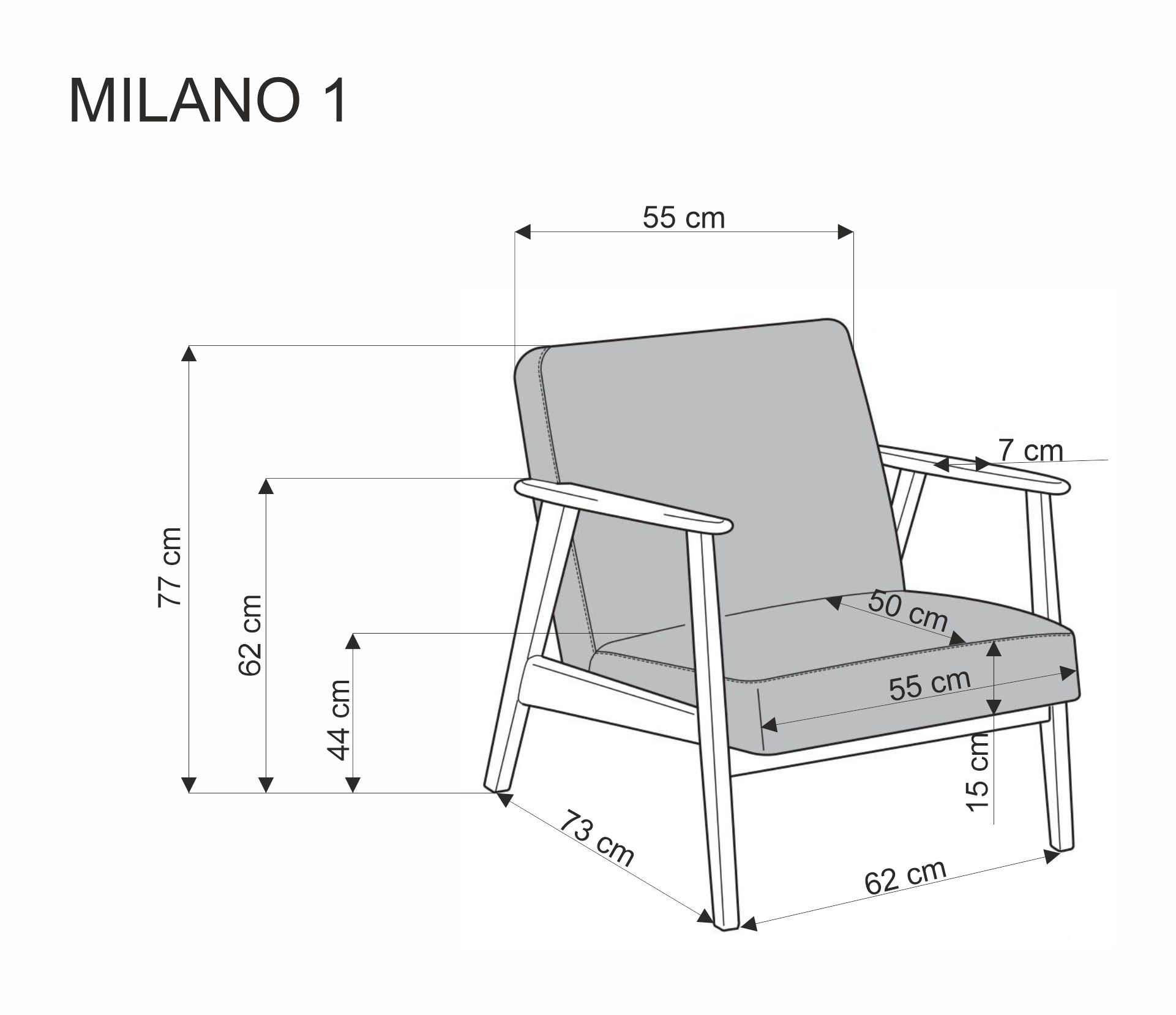 Poltrona MILANO 1S - verde oliva - Image 4