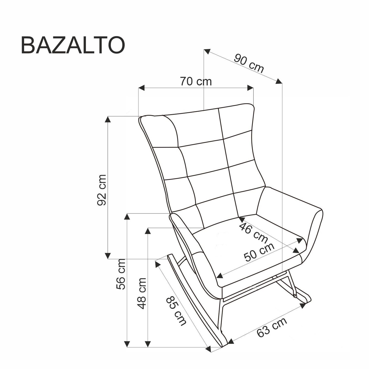 Poltrona BAZALTO - preto - Image 4