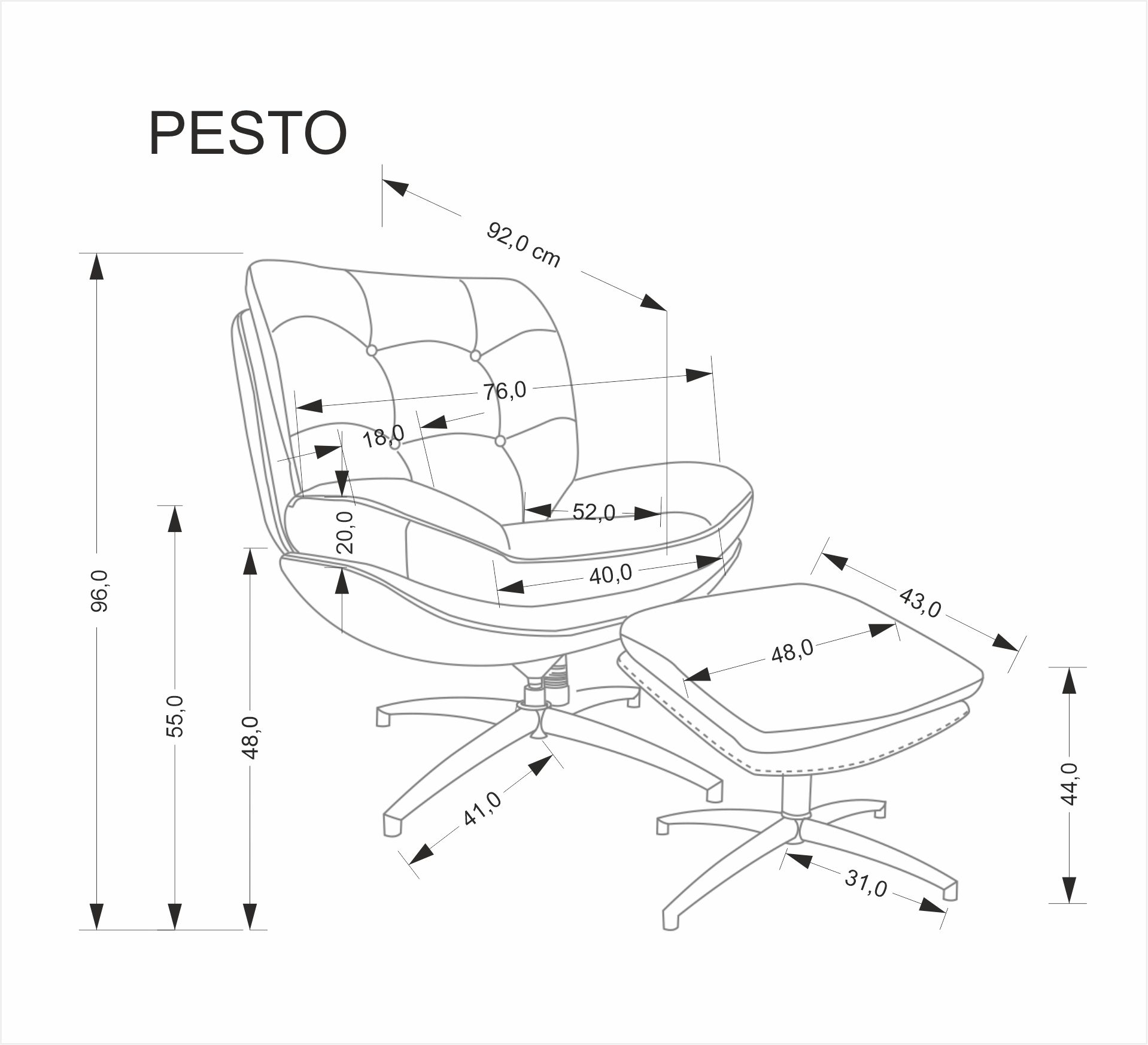 Poltrona PESTO - bege - Image 3