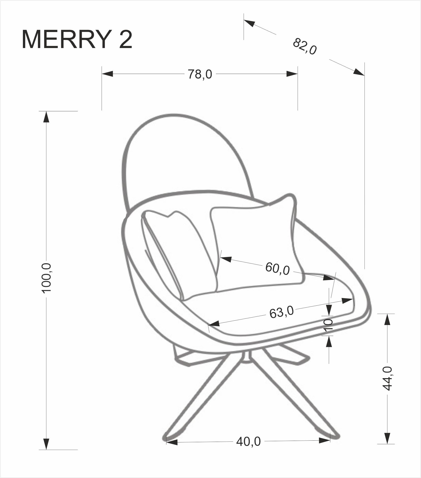 Poltrona MERRY 2  - creme - Image 5