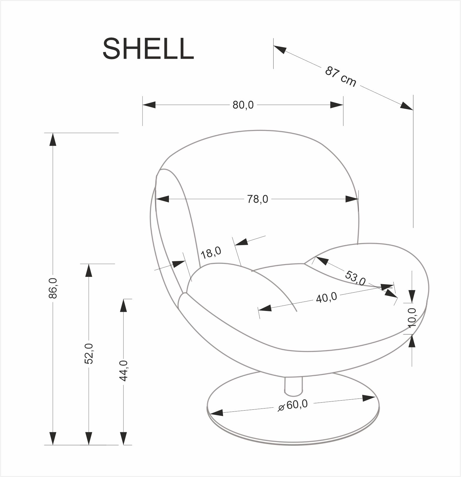 Poltrona SHELL - cinza - Image 4