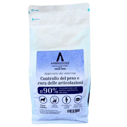 Ambrodogs - Crocchette Light monoproteiche per cani - controllo peso e articolazioni - grain free - 1,5 kg