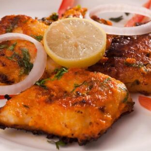 Fish Tikka halal food served at Ammonight Restaurant