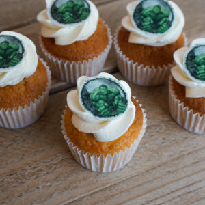 Foto cupcakes met eigen foto of logo