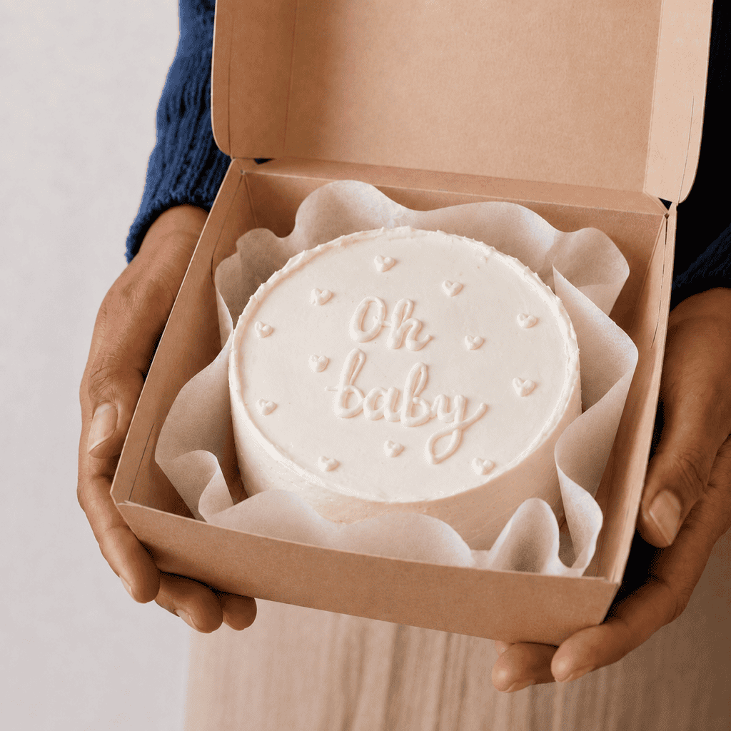 bento-cake met tekst oh-baby