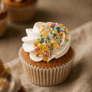 Birthday cupcakemet Confetti sprinkels
