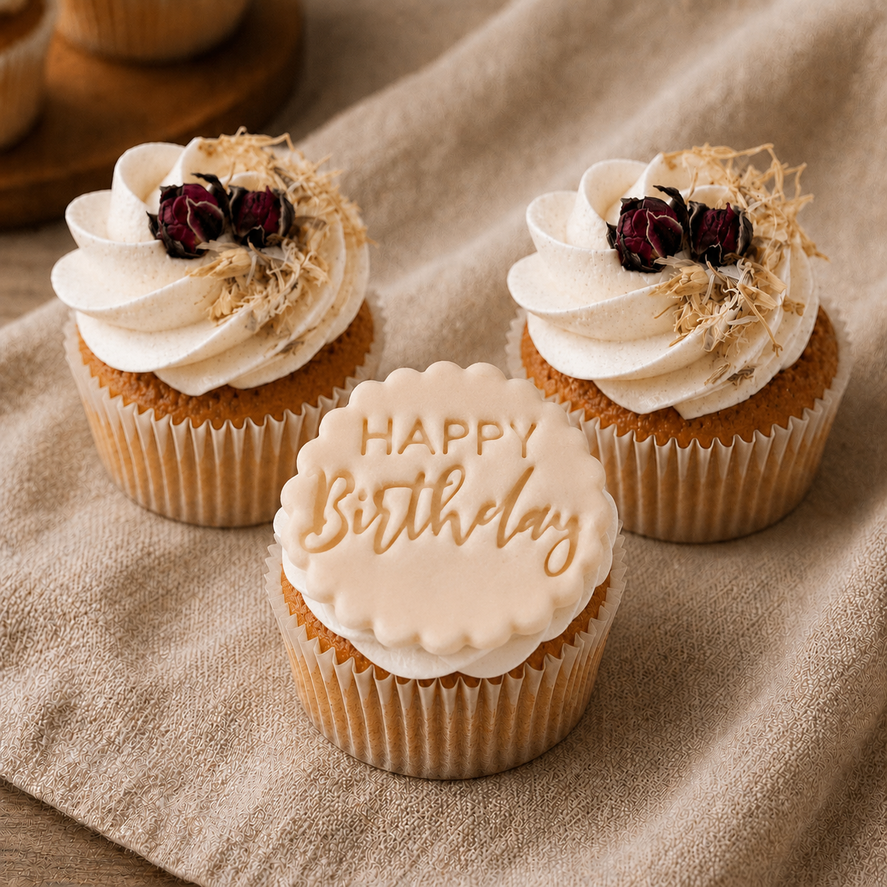 Bohemian groot met disc met tekst "Happy Birthday"