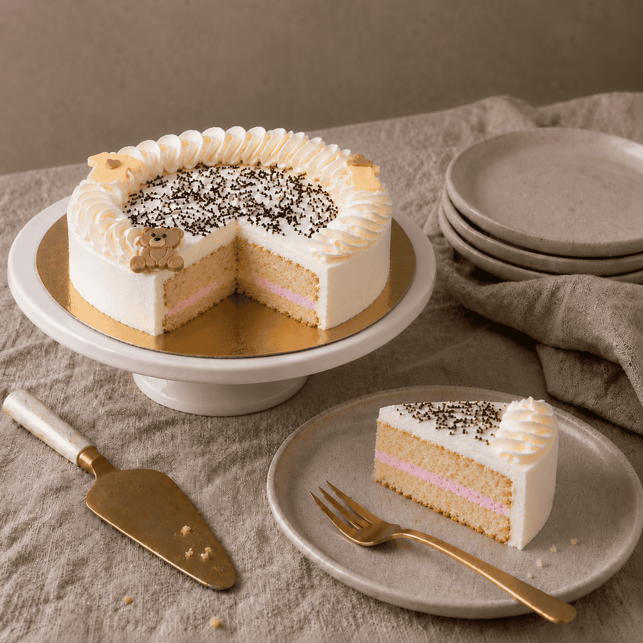 Gender reveal taart - Roze vulling