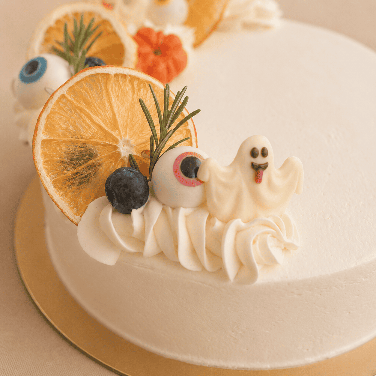 Halloween taart ingezoomd