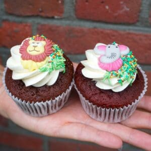 Jungle dieren cupcakes