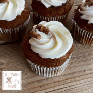 Worteltaart cupcake vegan & glutenvrij