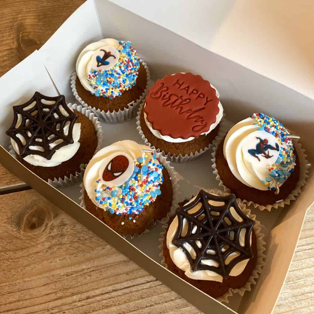 Spiderman cupcake box happy birthday
