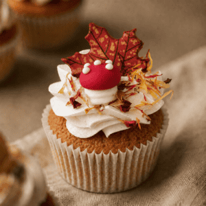 Thanksgiving cupcake groot met herfstelementen