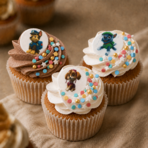 Vegan en glutenvrije paw patrol cupcakes
