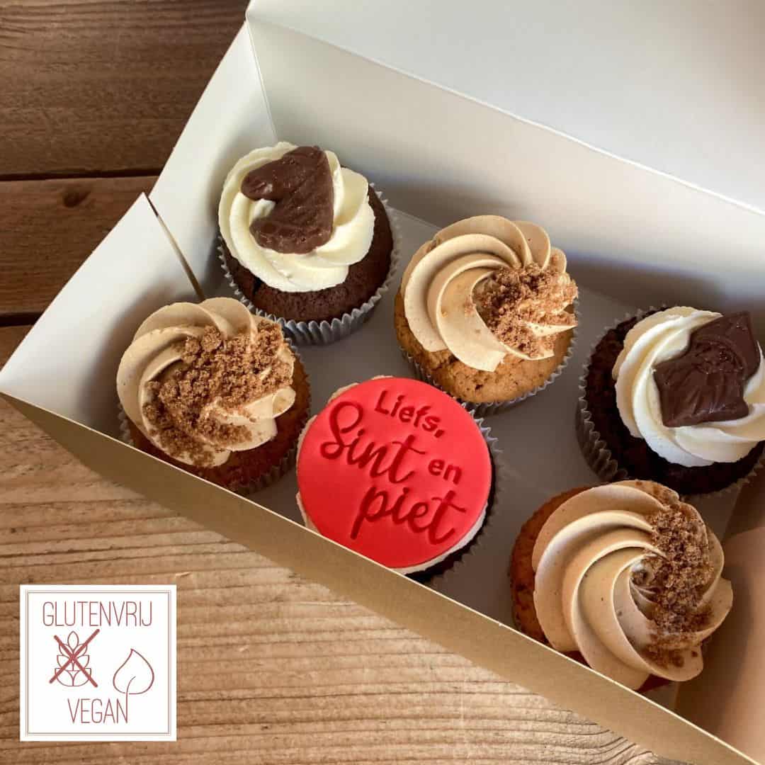 Vegan en glutenvrije Sinterklaas cupcake box