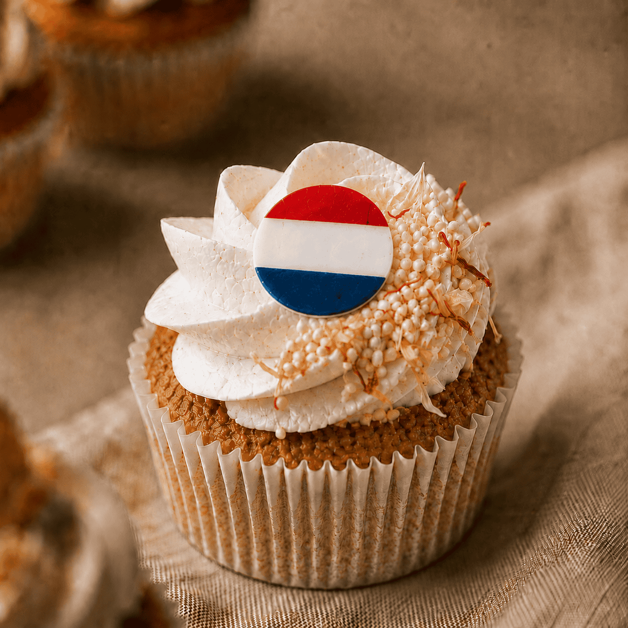 WK grote cupcake met vlag naar keuze
