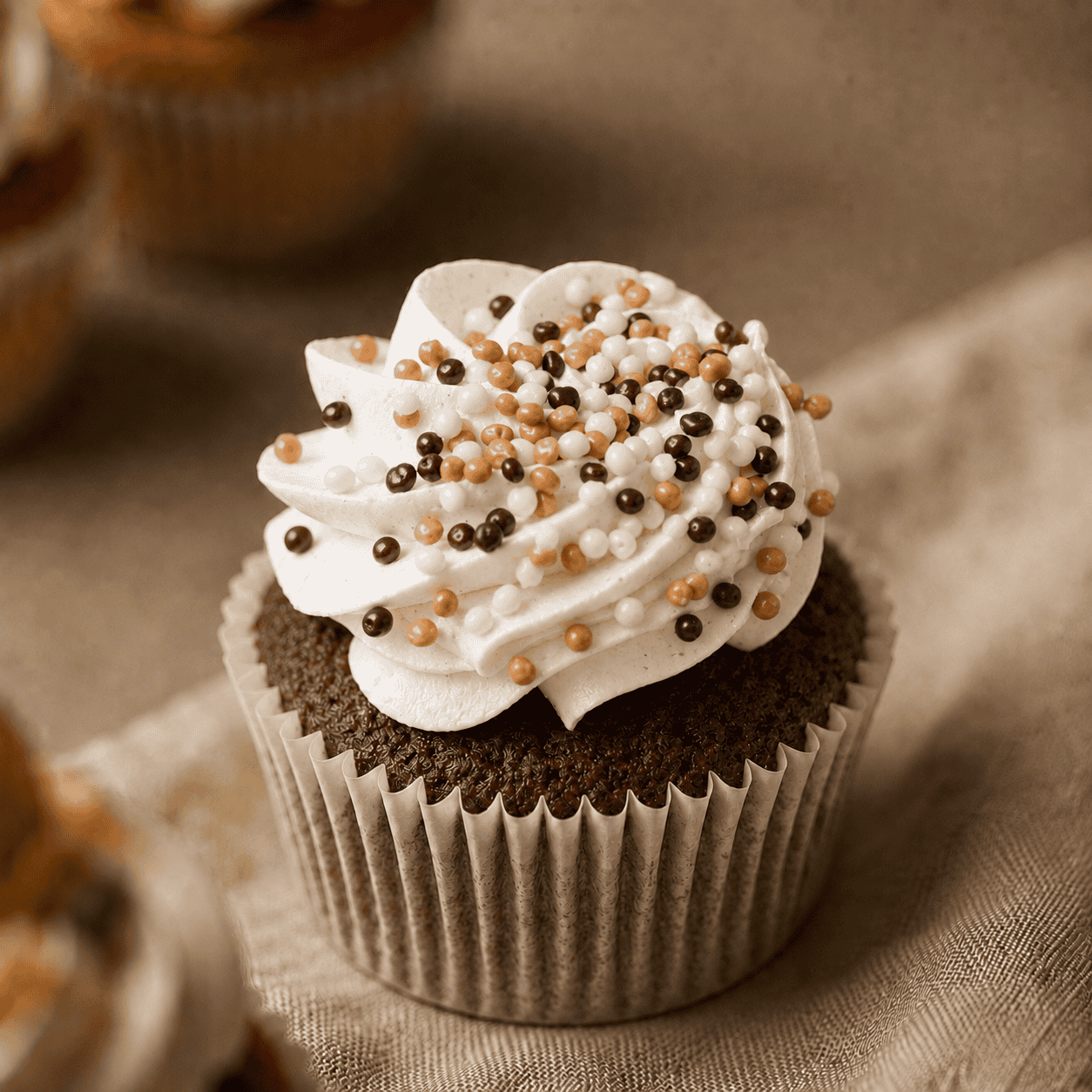 Yin yang cupcake -chocolade en vanille