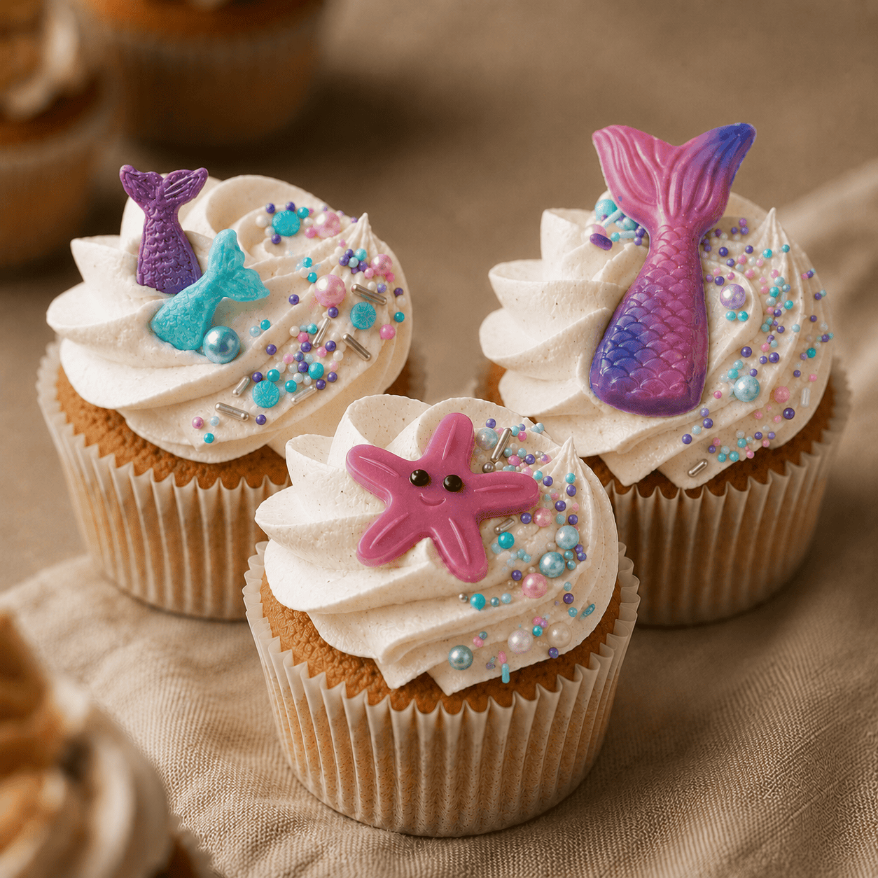 Zeemeermin cupcake set