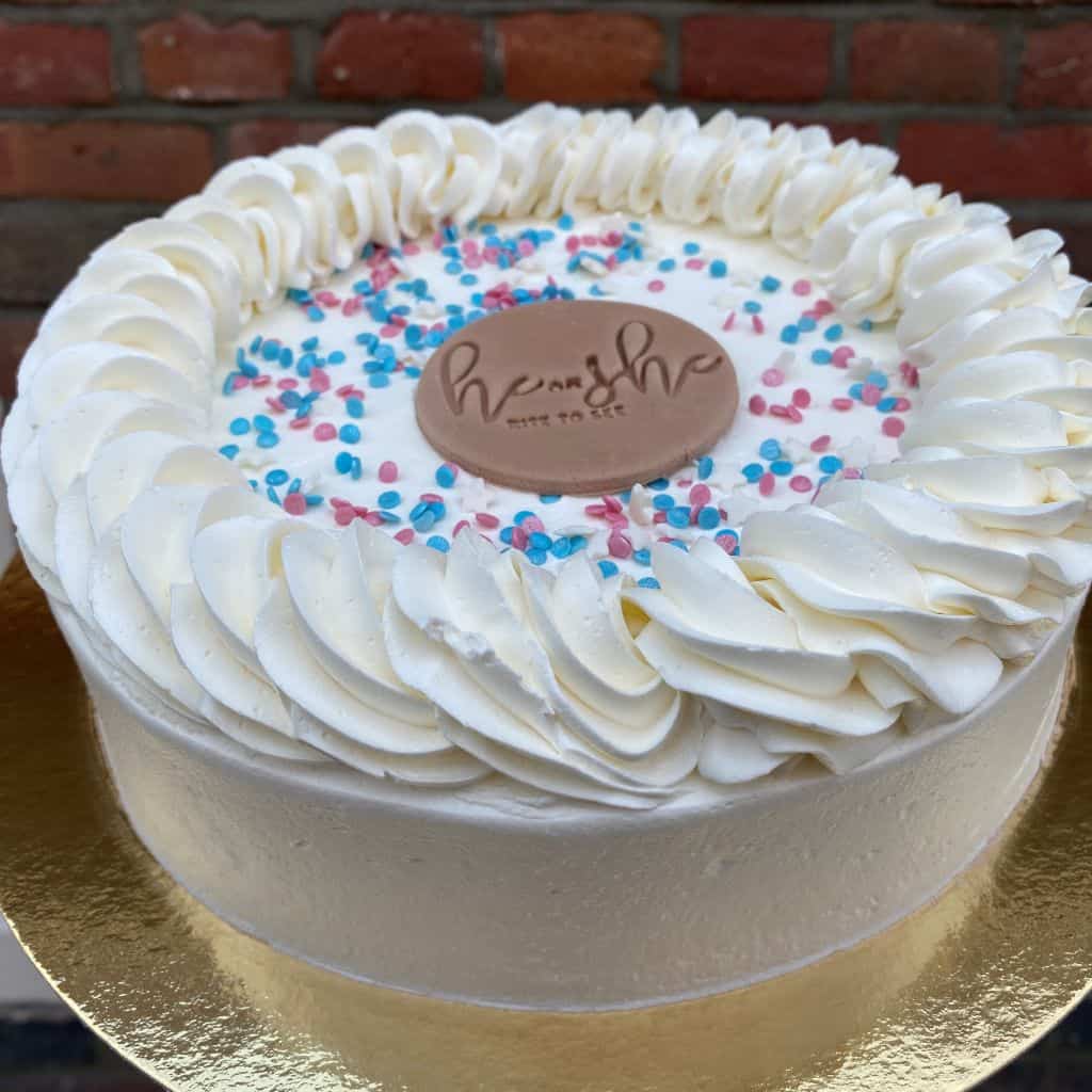 gender reveal taart vegan