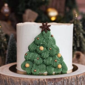 Een foto van een kersttaart om je medewerkers te verrassen tijdens de feestdagen.