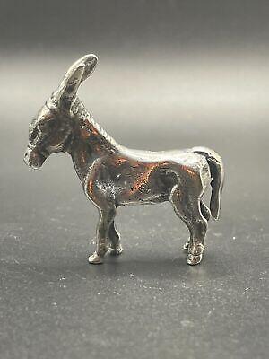 Rare Vintage Hallmarked 800 Silver Donkey Figurine, Excellent Condition