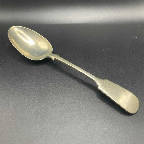 Antique Large English Silver Plated Fiddleback Spoon - William Page & Co.