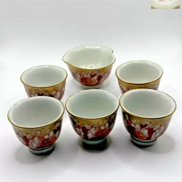 Antique Kutani Kaga Japanese Tea Set Taisho Era
