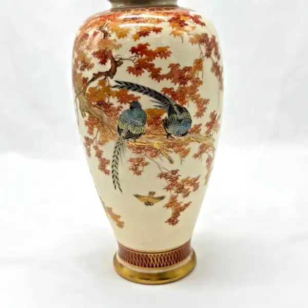 hand-painted Japanese Satsuma-style vase