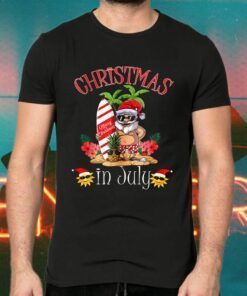 Christmas In July T Shirt Funny Santa Summer Beach Vacation T-Shirts